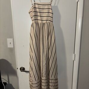 Striped Beige Maxi Dress